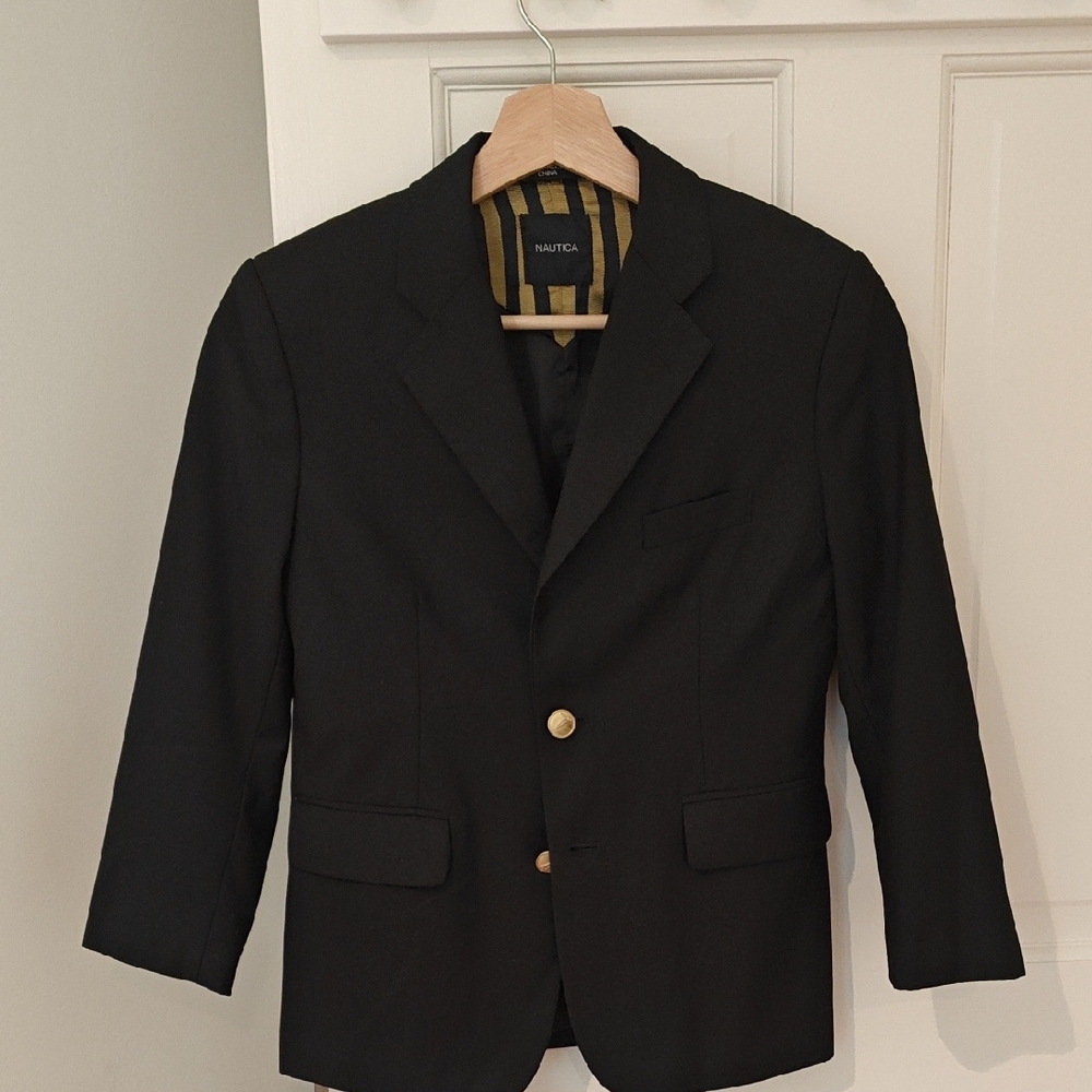 NAUTICA Navy Blue Blazer, Brass Buttons, Boys Size 10